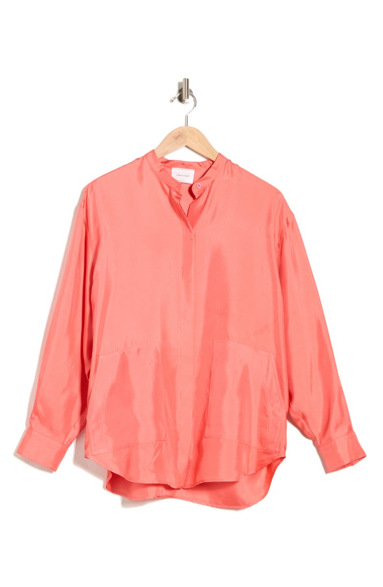 Longchamp Silk Tunic Top, Alternate, color, Coral