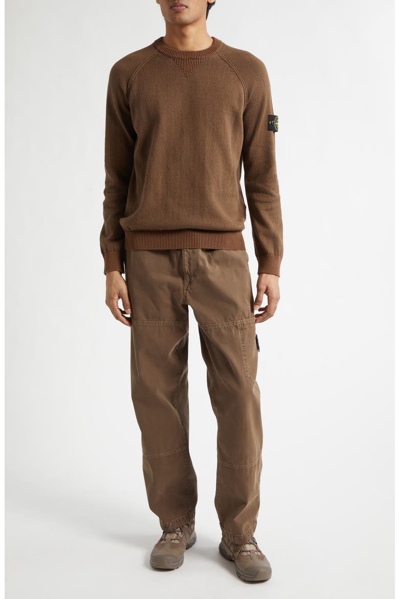 Compass Logo Patch Organic Cotton Crewneck Sweatshirt, Alternate, color, UMBER