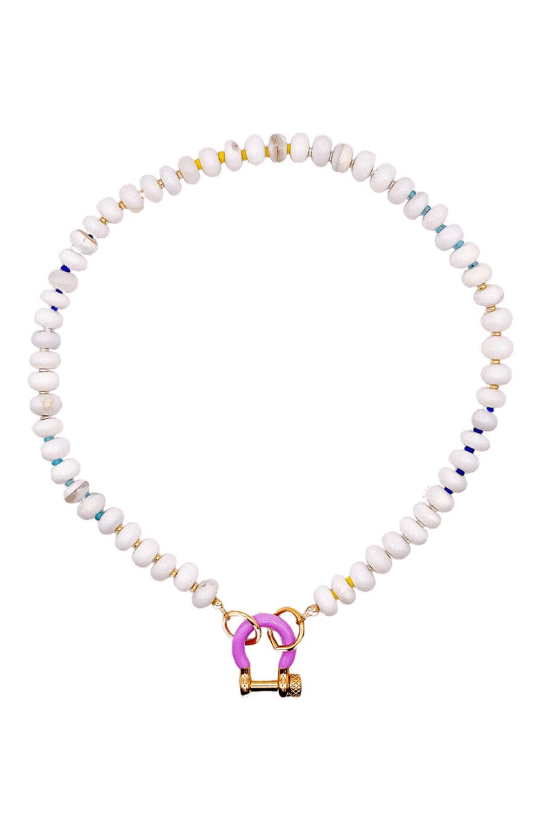 SHOP SPICY DAN Poppi Gender Inclusive Opal Necklace, Main, color, Ivory