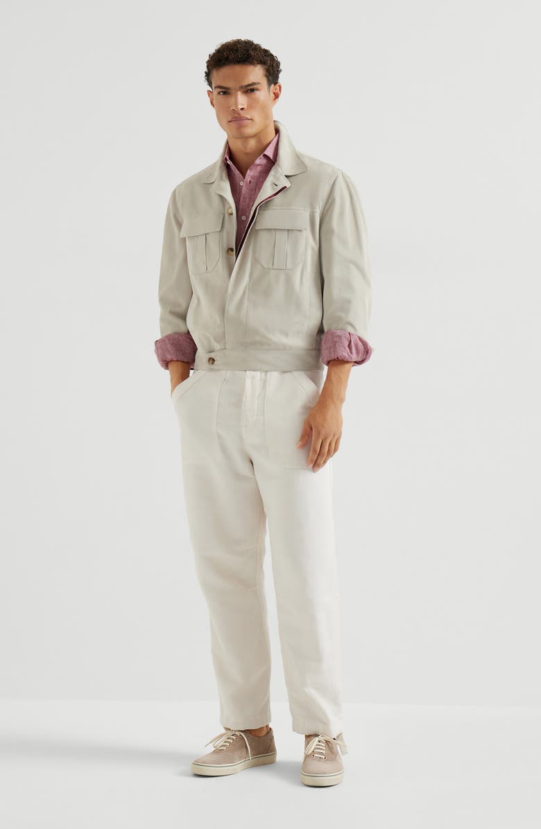 Brunello Cucinelli Suede jacket, Alternate, color, Sand