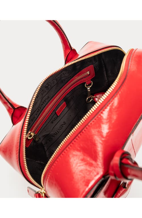 Frances Valentine Bunny Crinkle Leather Satchel In Red