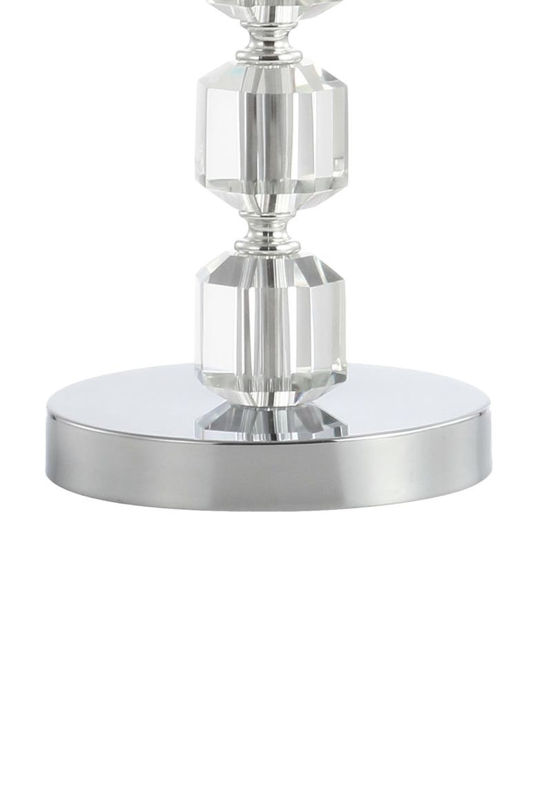 Cary 27.5" Modern Stacked Crystal/Metal LED Table Lamp, Chrome/Clear, Alternate, color, Chrome/Clear