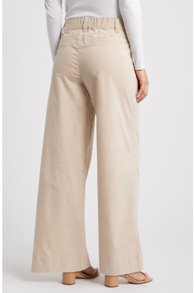 'Ab'Solution Skyrise Pull-On Wide Leg Twill Pants, Alternate, color, STONE