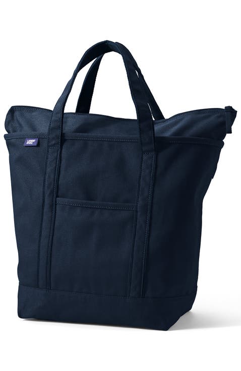 Zip Top Canvas Tote Bag