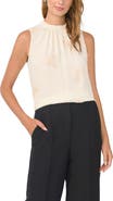 Vince Camuto Beaded Sleeveless Mock Neck Blouse