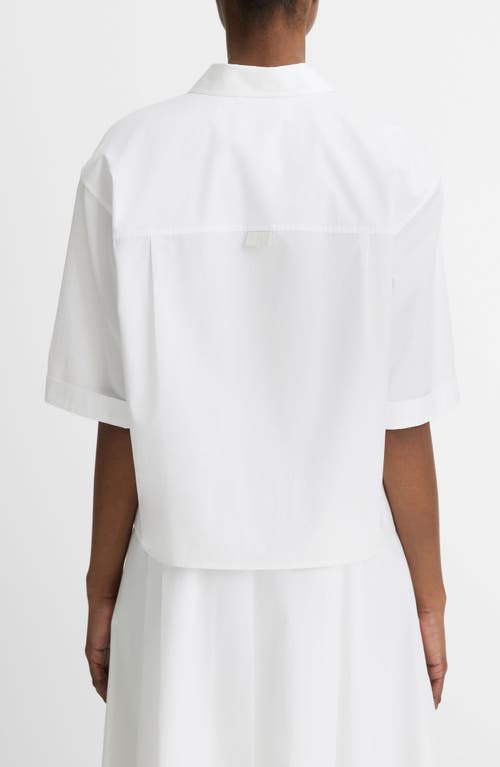 Vince Short Sleeve Collared Button Down Shirt In Optic White