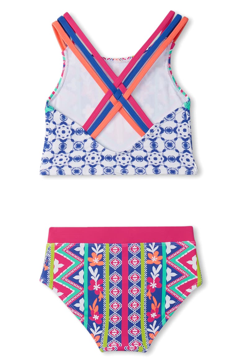 Kids' Kaleidoscope Two-Piece Swimsuit, Alternate, color, WHITE
