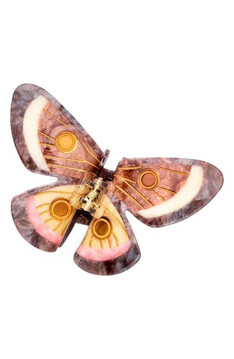 Hand Painted Emperor Silk Moth Claw Clip