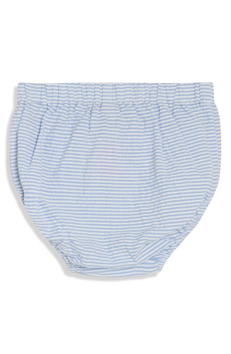 JOJO MAMAN BEBE Nautical Embroidered Romper & Hat Set, Alternate, color, Blue