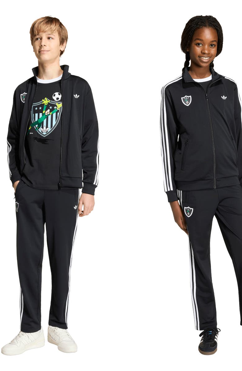 adidas Originals x Disney Kids' Firebird Track Pants, Alternate, color, Black/ White