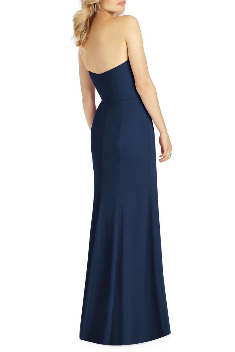 Strapless Chiffon Trumpet Gown, Alternate, color, MIDNIGHT
