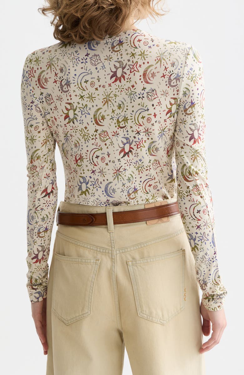 Scotch & Soda Print Long Sleeve T-Shirt, Alternate, color, Cosmic Sky Eggnog