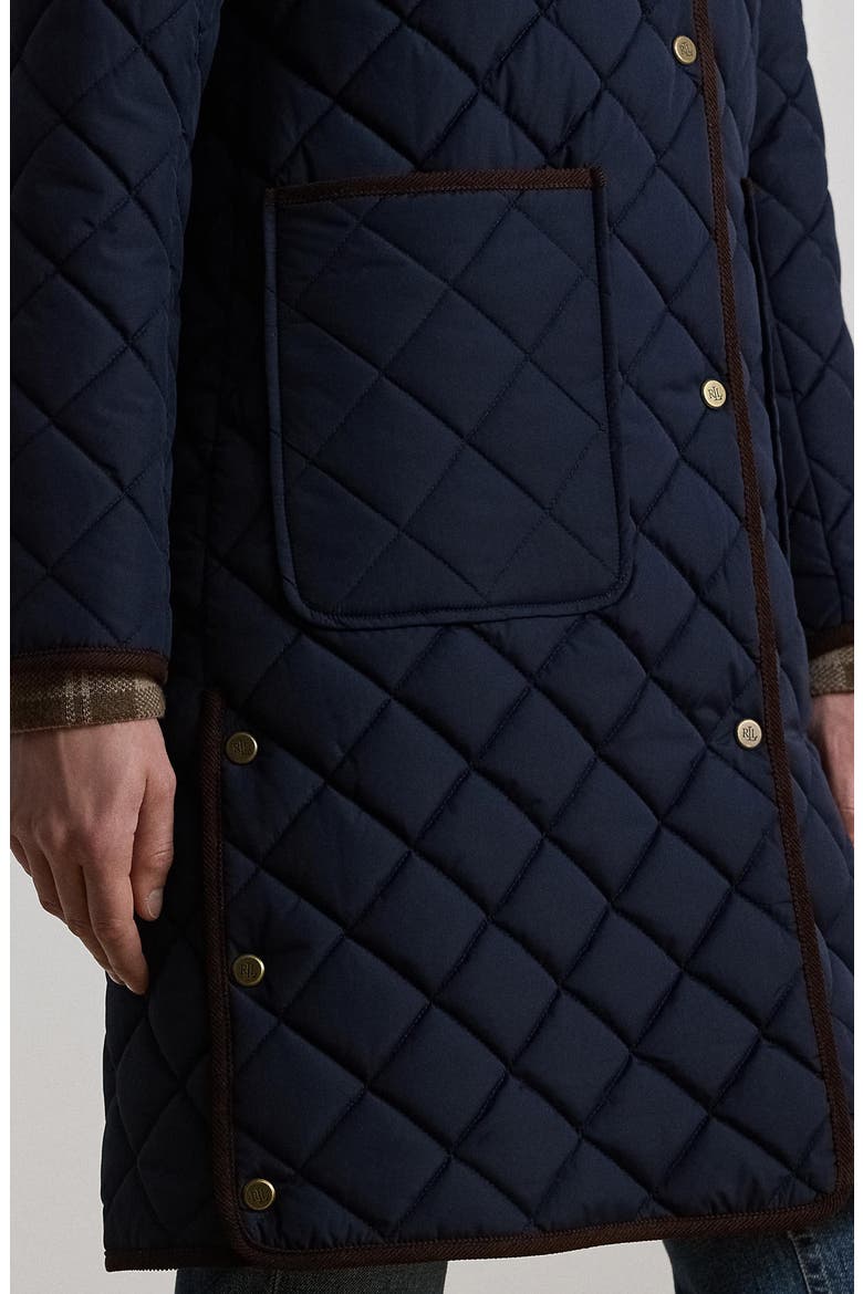 Diamond Quilted Hooded Coat, Alternate, color, DARK NAVY