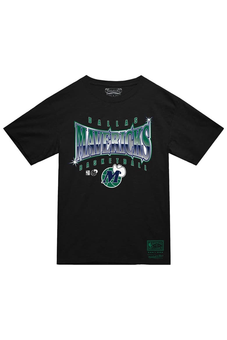 Men's Mitchell & Ness  Black Dallas Mavericks Worldwide Collection Glow Up T-Shirt, Alternate, color, Black