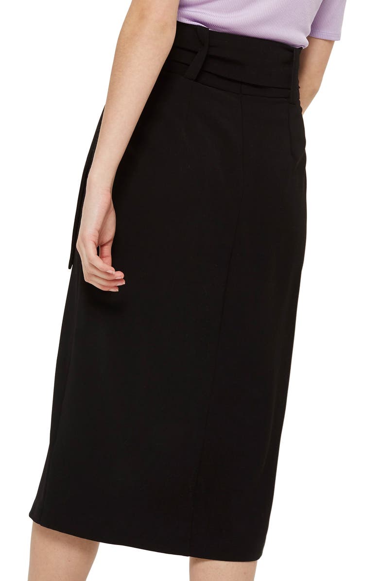 Topshop Ring Buckle Midi Skirt, Alternate, color, 