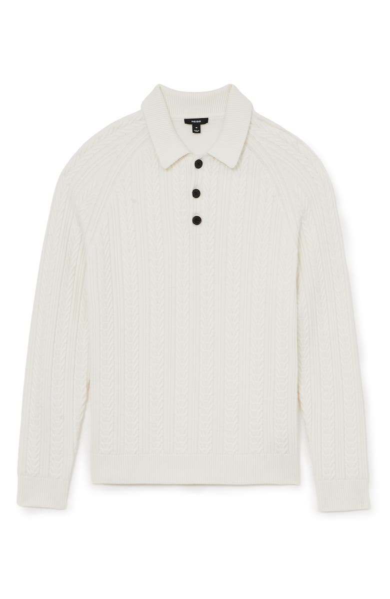 Reiss Evesham Polo Sweater, Alternate, color, Winter White
