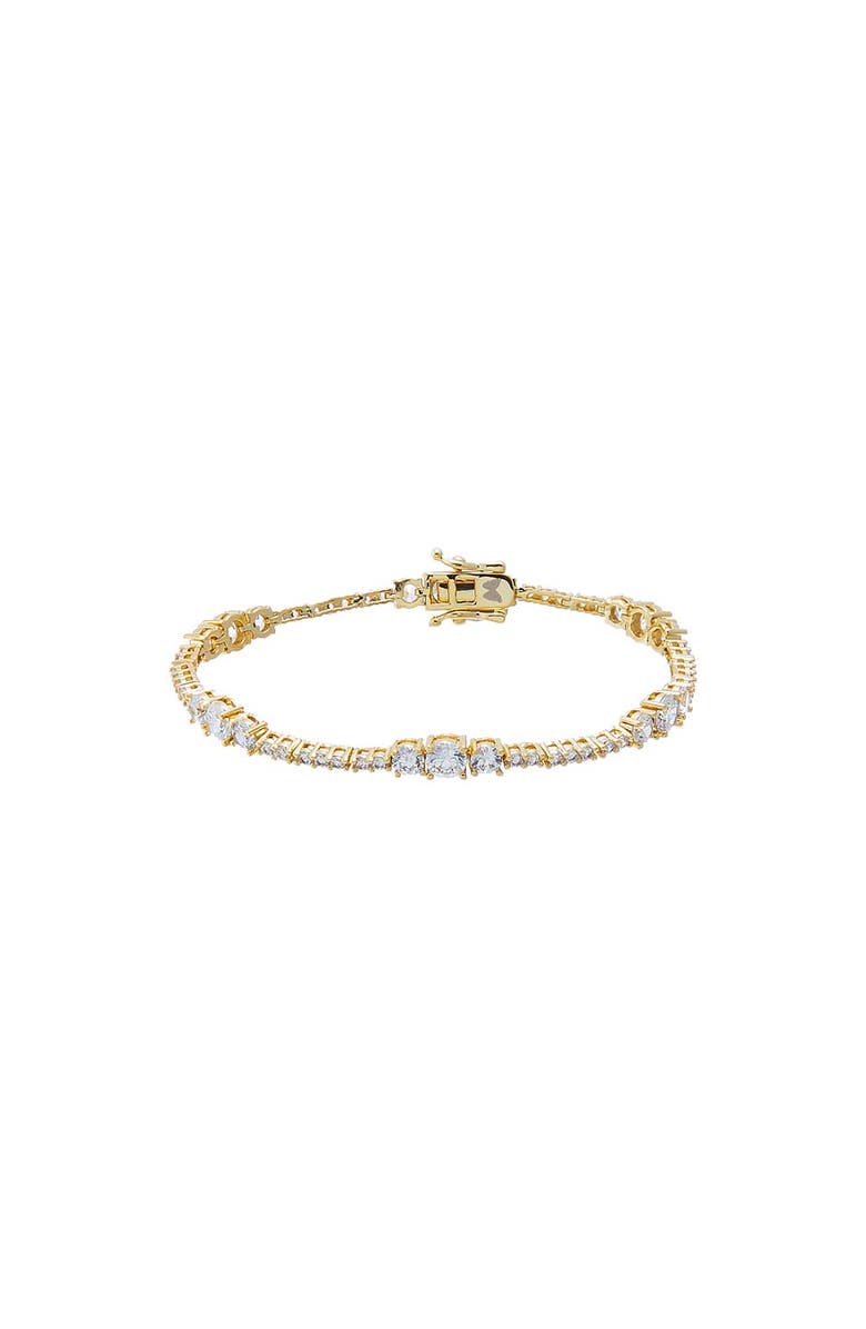 BY ADINA EDEN Graduated Accent Tennis Bracelet, Main, color, Gold