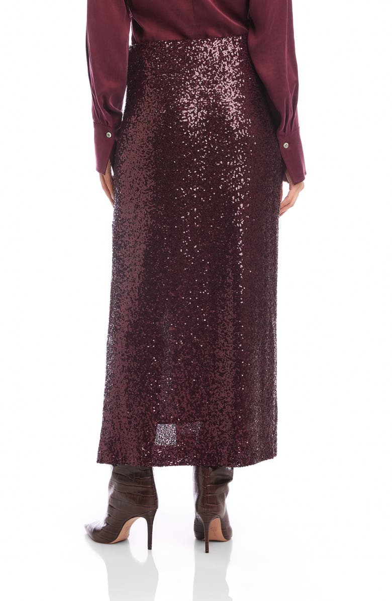 FIFTEEN TWENTY Cora Sequin Midi Skirt, Alternate, color, Eggplant
