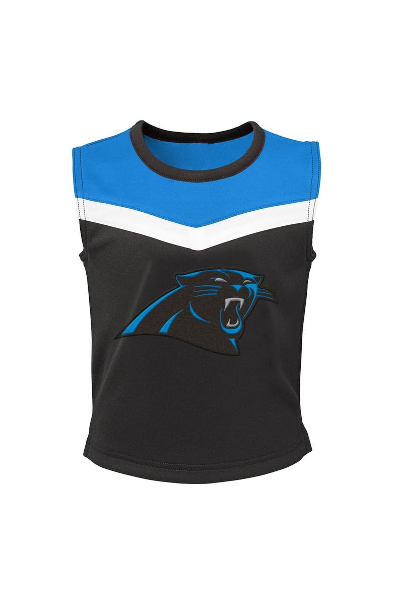 Outerstuff Girls Youth Black Carolina Panthers Spirit Two-Piece Cheerleader Set, Alternate, color, Black
