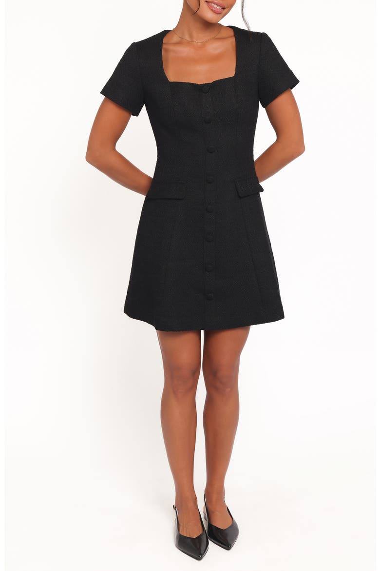 Sutton Tweed Minidress, Main, color, BLACK