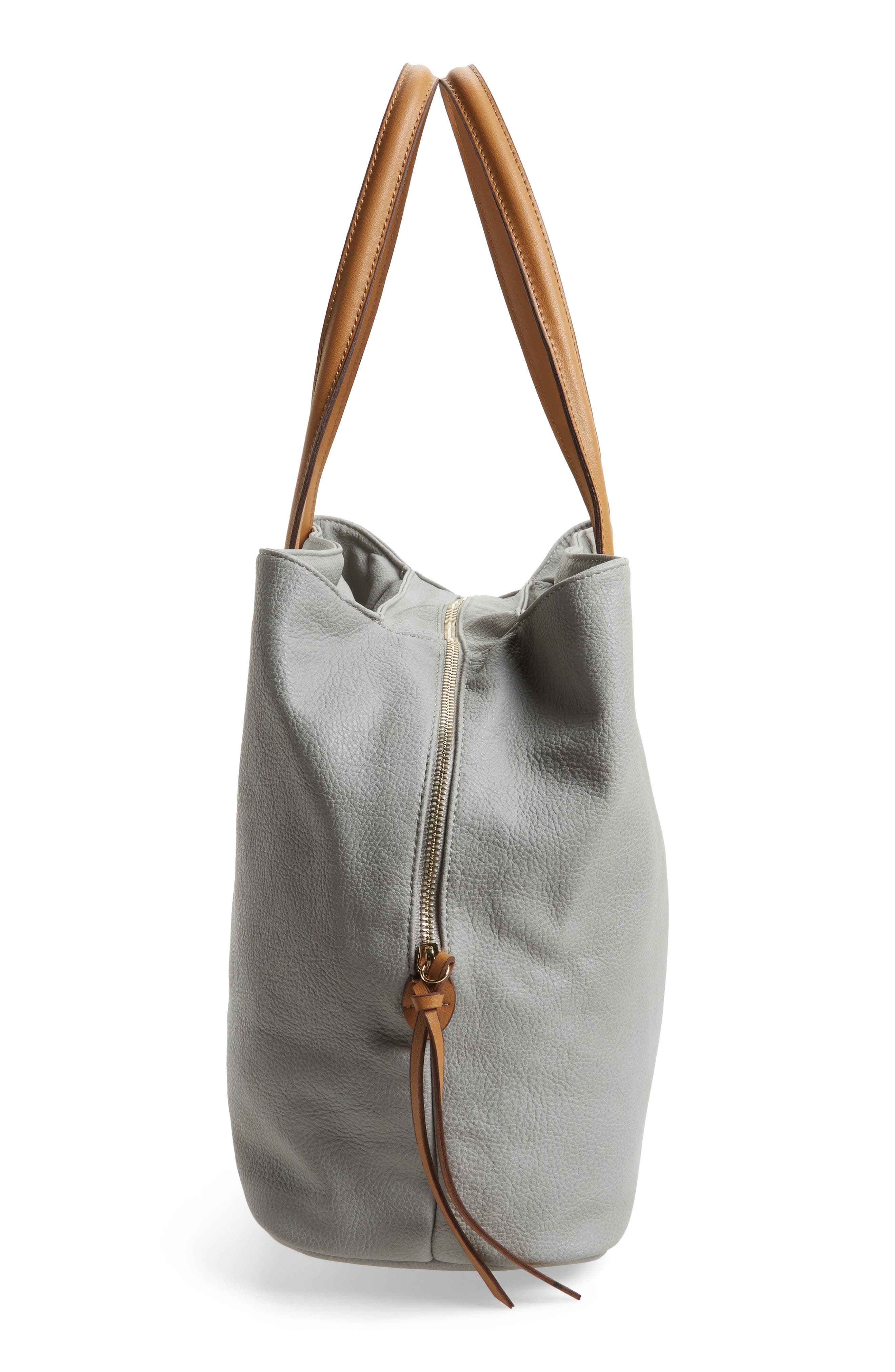 Millar Faux Leather Tote, Alternate, color, GREY