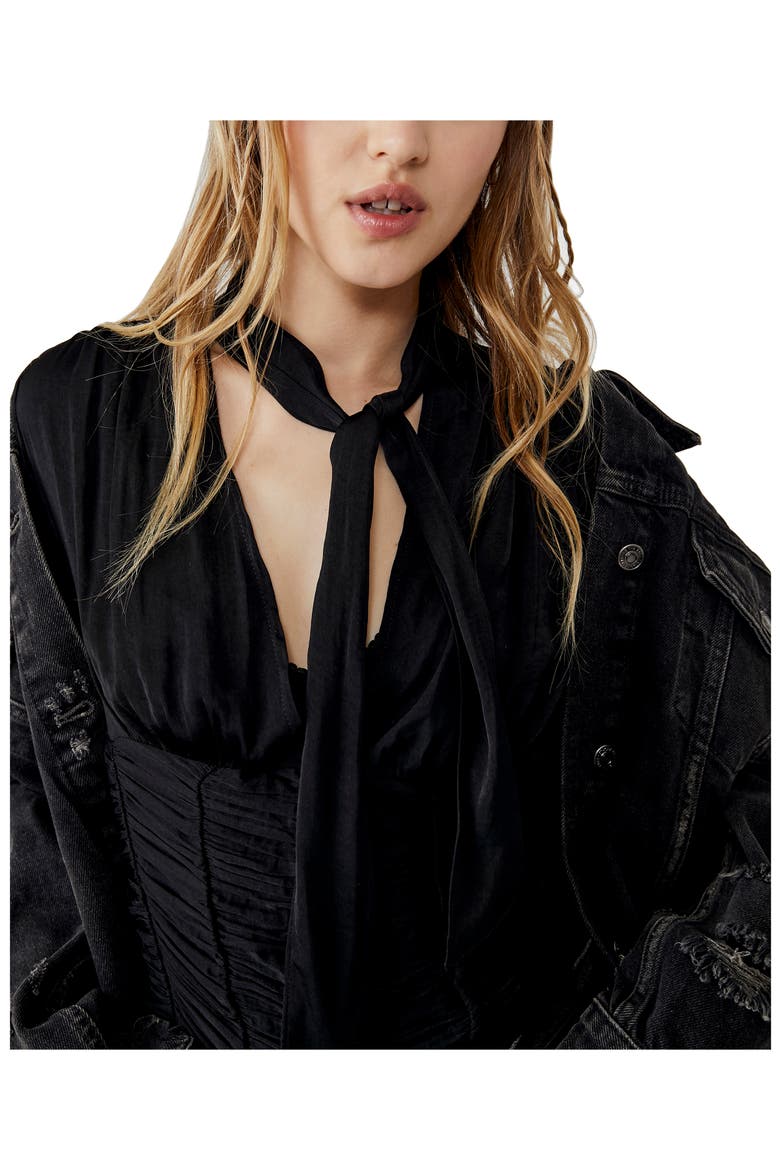 Meet Me There Ruched Button-Down Blouse, Alternate, color, BLACK