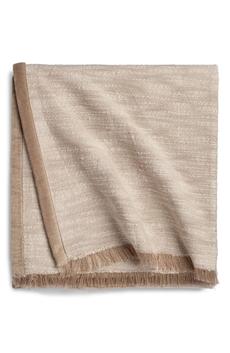 Crane Air Tranquil Weave Throw Blanket, Main, color, Oatmeal