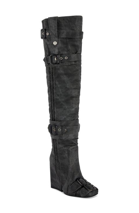 Trillion Over the Knee Wedge Boot