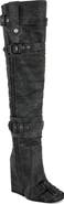 AZALEA WANG Trillion Over the Knee Wedge Boot