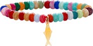 MARLYN SCHIFF Nori Fish Charm Jade Beaded Stretch Bracelet