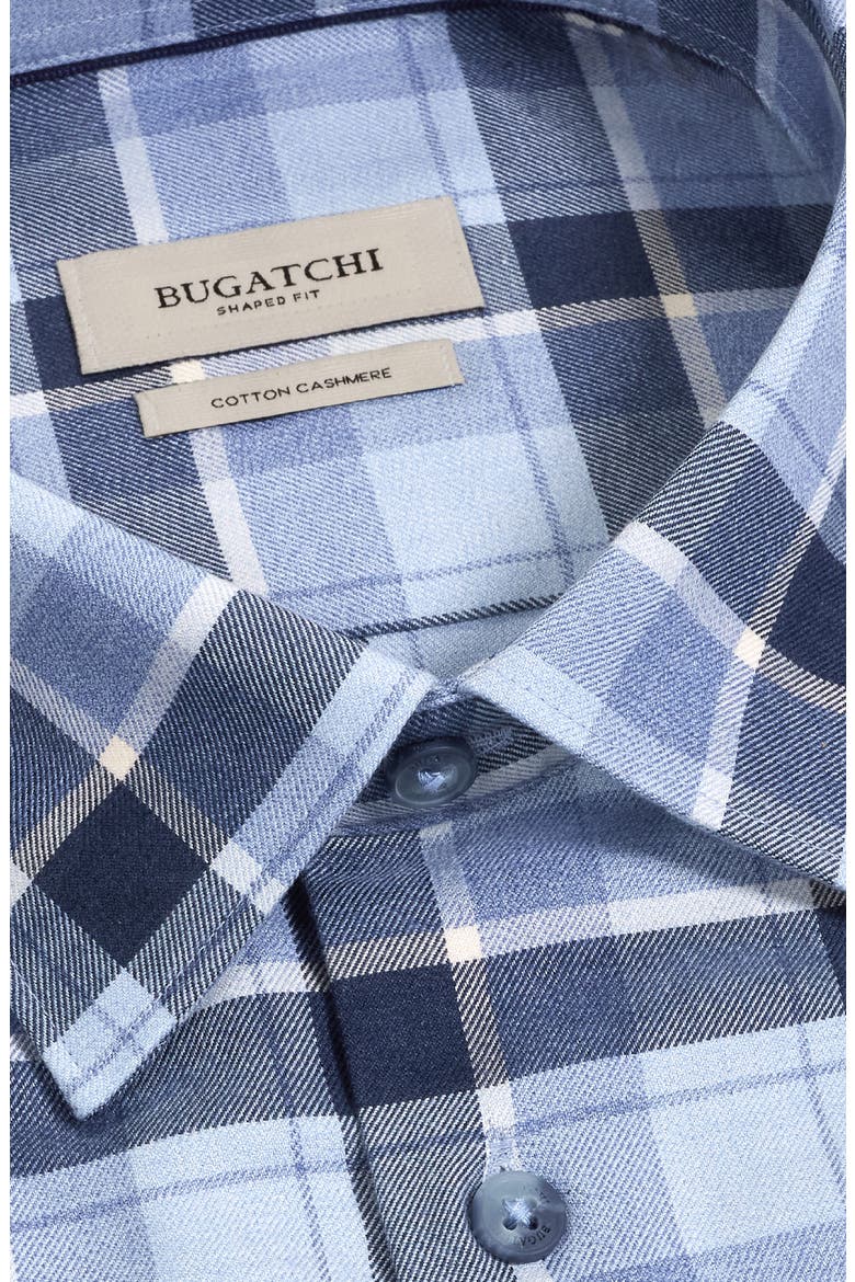 Julian Plaid Cotton & Cashmere Button-Up Shirt, Alternate, color, AIR BLUE