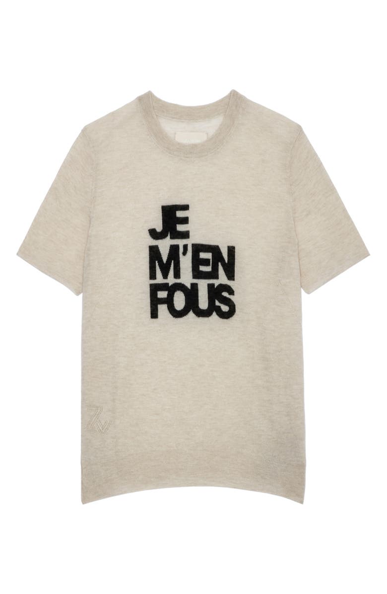 Zadig & Voltaire Ida Short Sleeve Cashmere Sweater, Alternate, color,