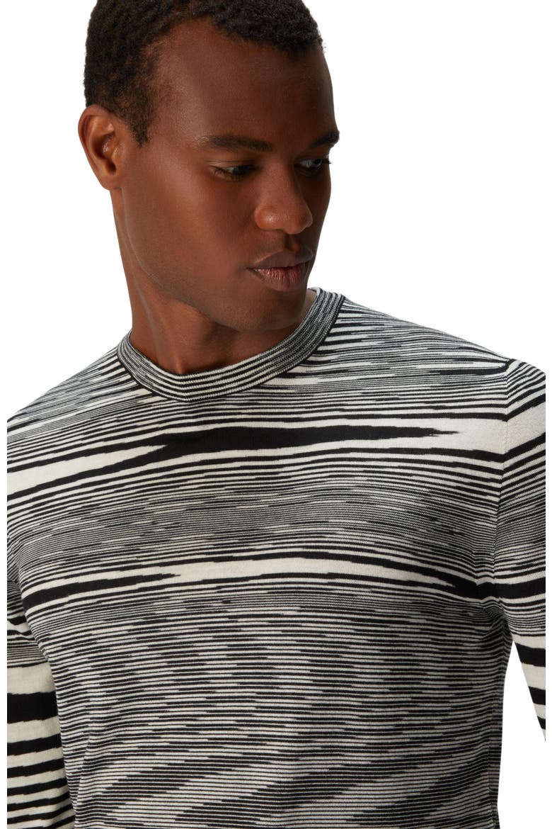 Slub Crew-neck Pullover, Alternate, color, Black & White