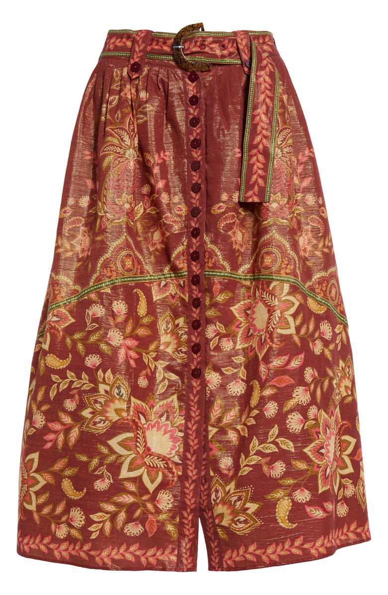 FARM Rio Pineapple Dream Metallic A-Line Skirt, Alternate, color,