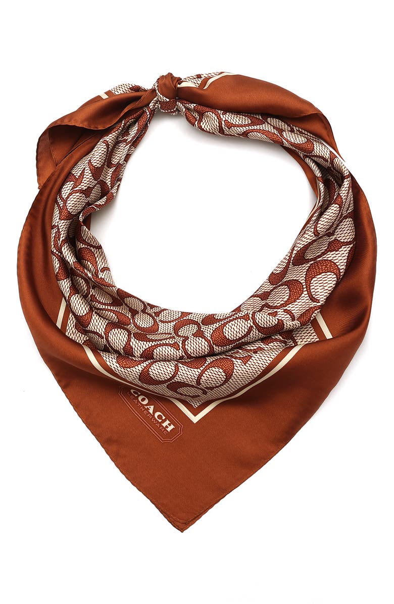 COACH Vintage Signature C Silk Scarf, Main, color,