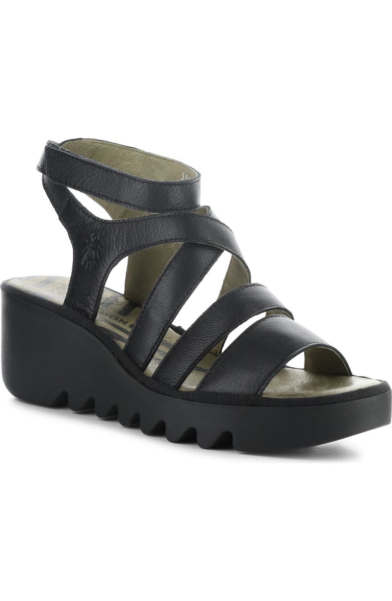 Fly London Bafy Ankle Strap Platform Wedge Sandal, Main, color,