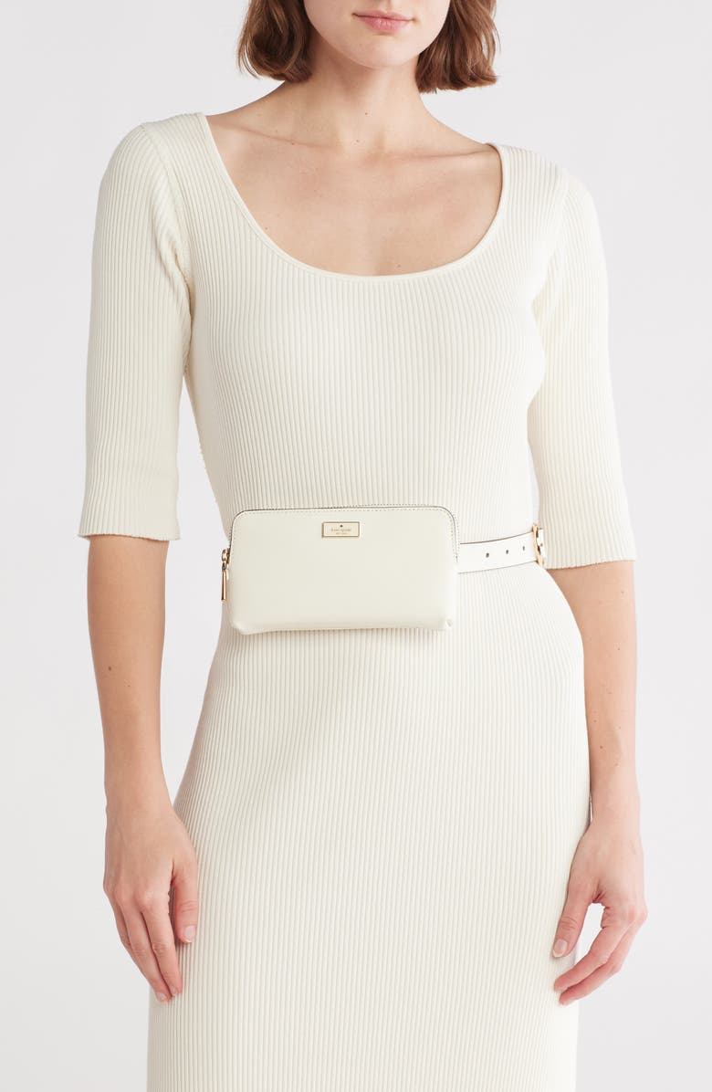 Kate Spade New York saffiano leather zip top belt bag, Alternate, color,