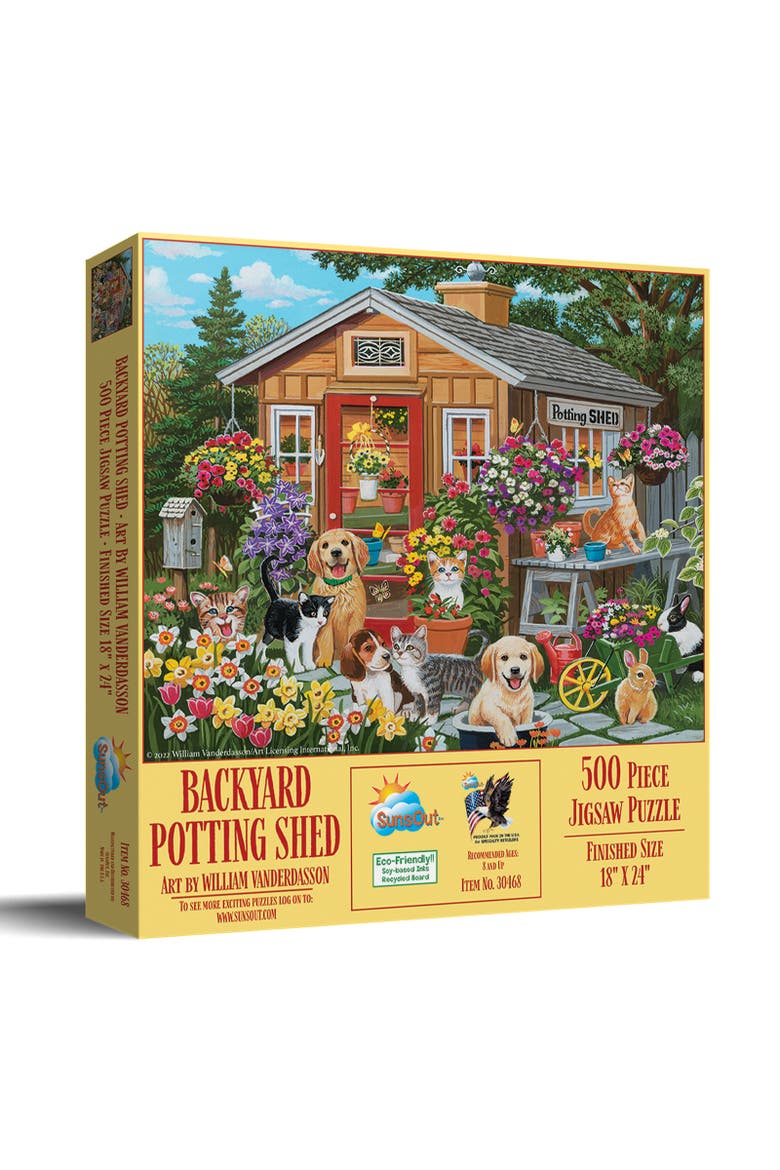 Backyard Potting Shed 500 piece Jigsaw Puzzle for Adults, Main, color, Multicolor