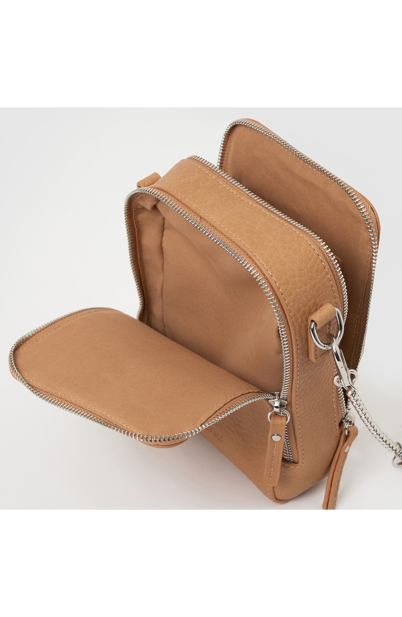 Mirror Mirror Vegan Leather Crossbody Bag, Alternate, color, SAND