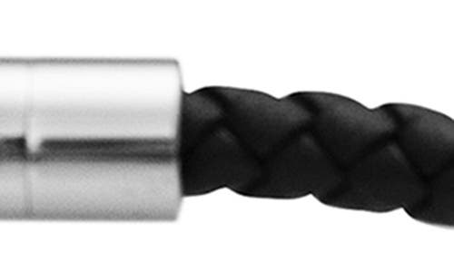 Geoffrey Beene Stainless Steel Knot Leather Bracelet
