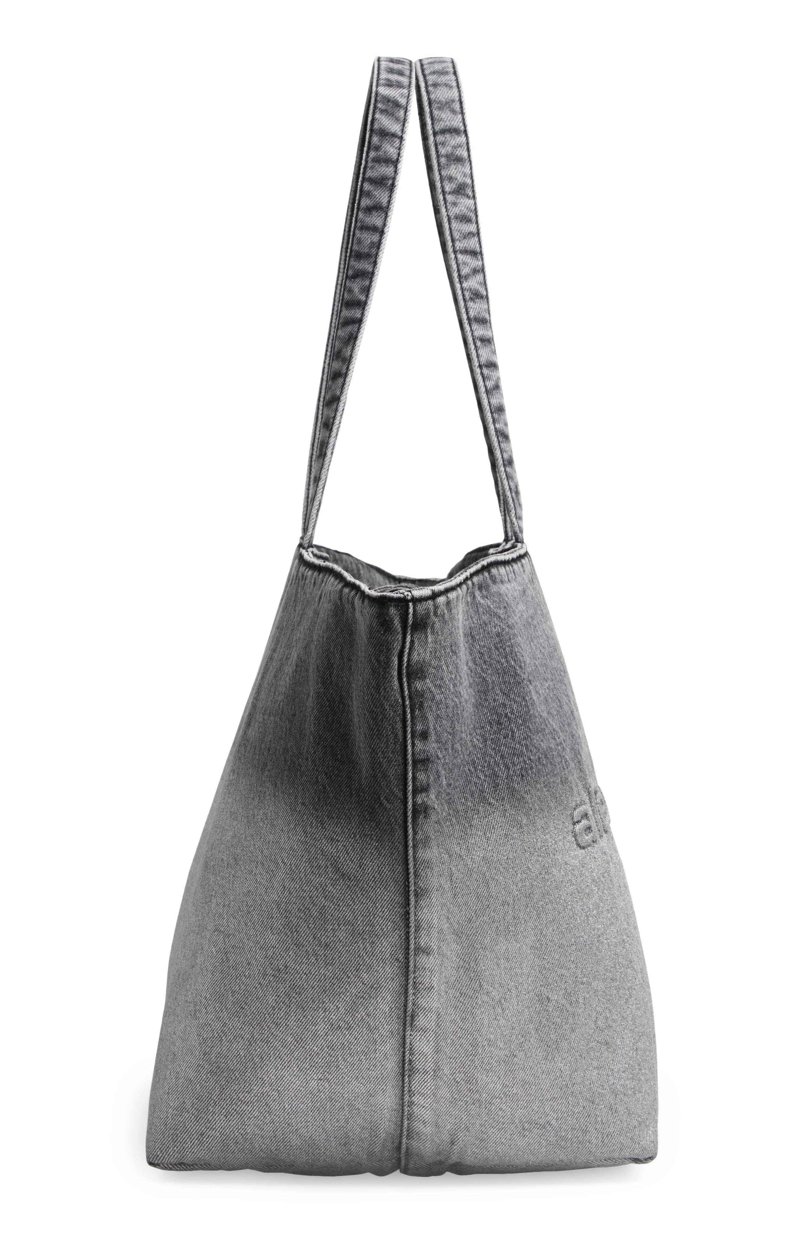 Punch Dip Coated Denim Tote, Alternate, color, LIGHT GREY AGED / SILVER