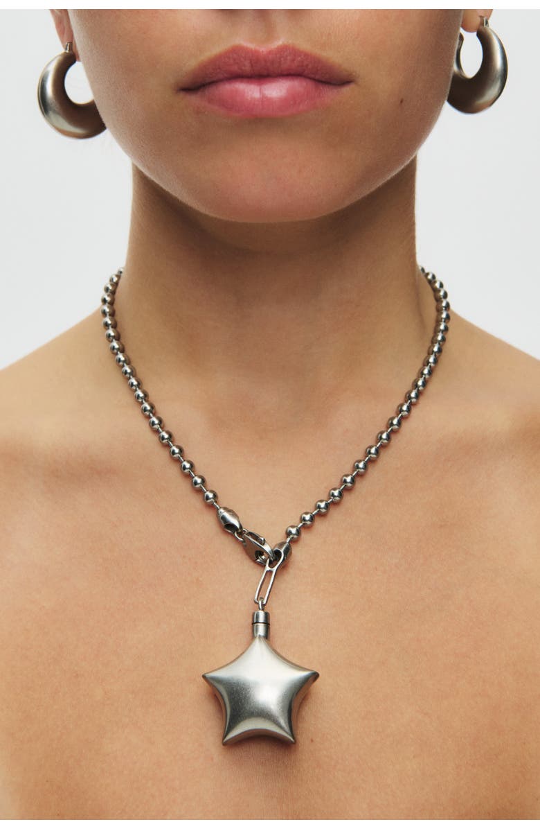 67jewelry Puffed Star Necklace II, Alternate, color, Silver