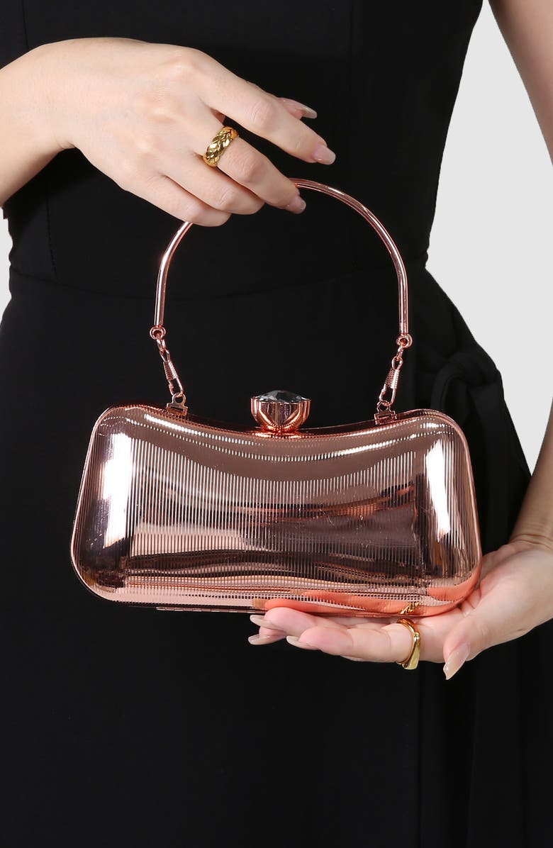 BERNESS Ribbed Clutch, Alternate, color, Champagne