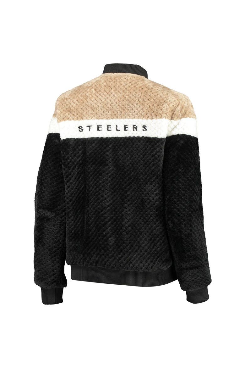 Women's G-III 4Her by Carl Banks Black/Cream Pittsburgh Steelers Riot Squad Sherpa Full-Snap Jacket, Alternate, color, Black