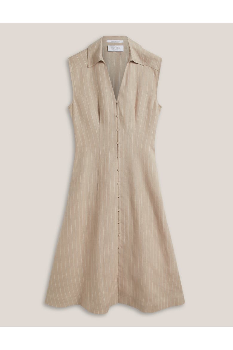 Charlize Button-Front Collared Dress, Alternate, color, Neutral
