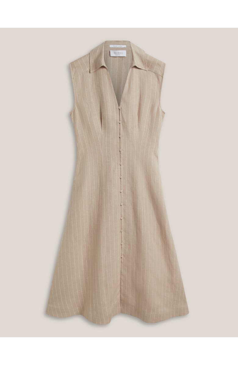 HOBBS LONDON Charlize Button-Front Collared Dress, Alternate, color, Neutral