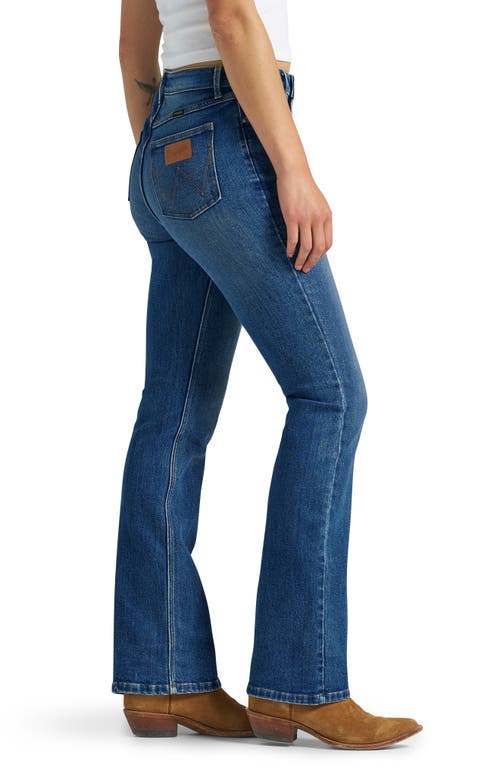 Wrangler High Waist Slim Bootcut Jeans In Blue