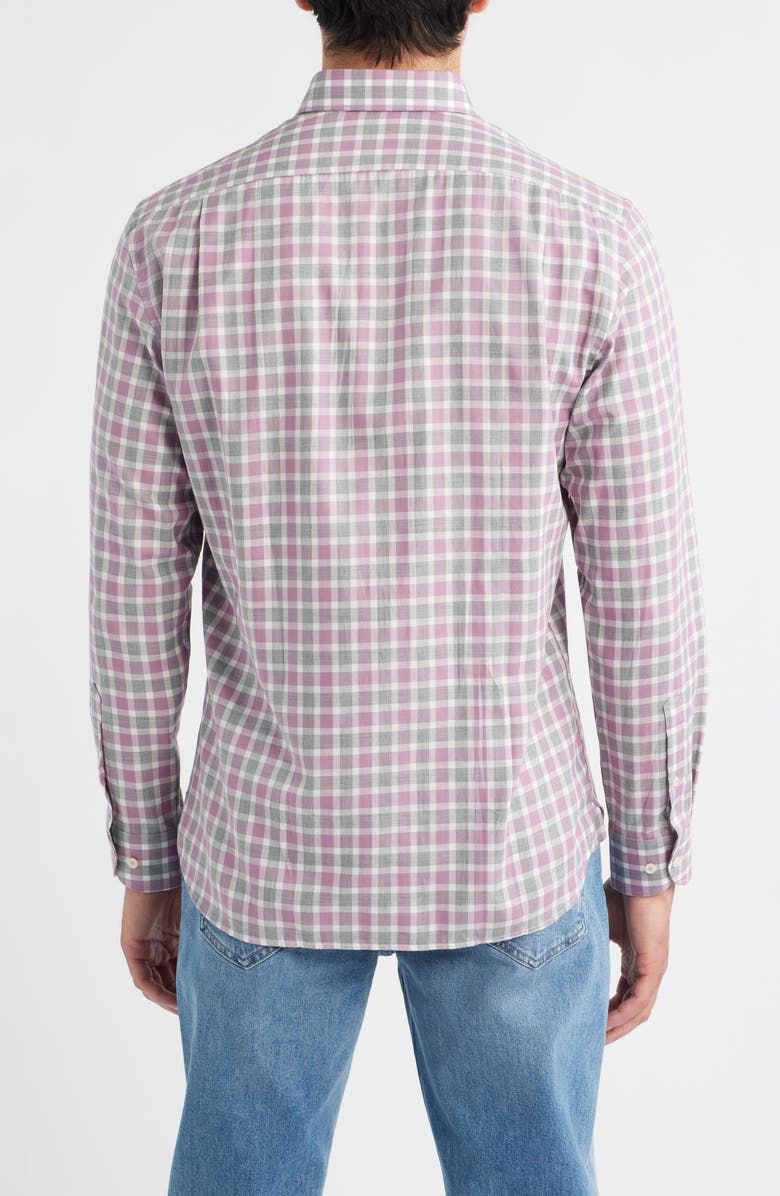 johnnie-O Peirce Check Cotton Button-Up Shirt, Alternate, color, Petal