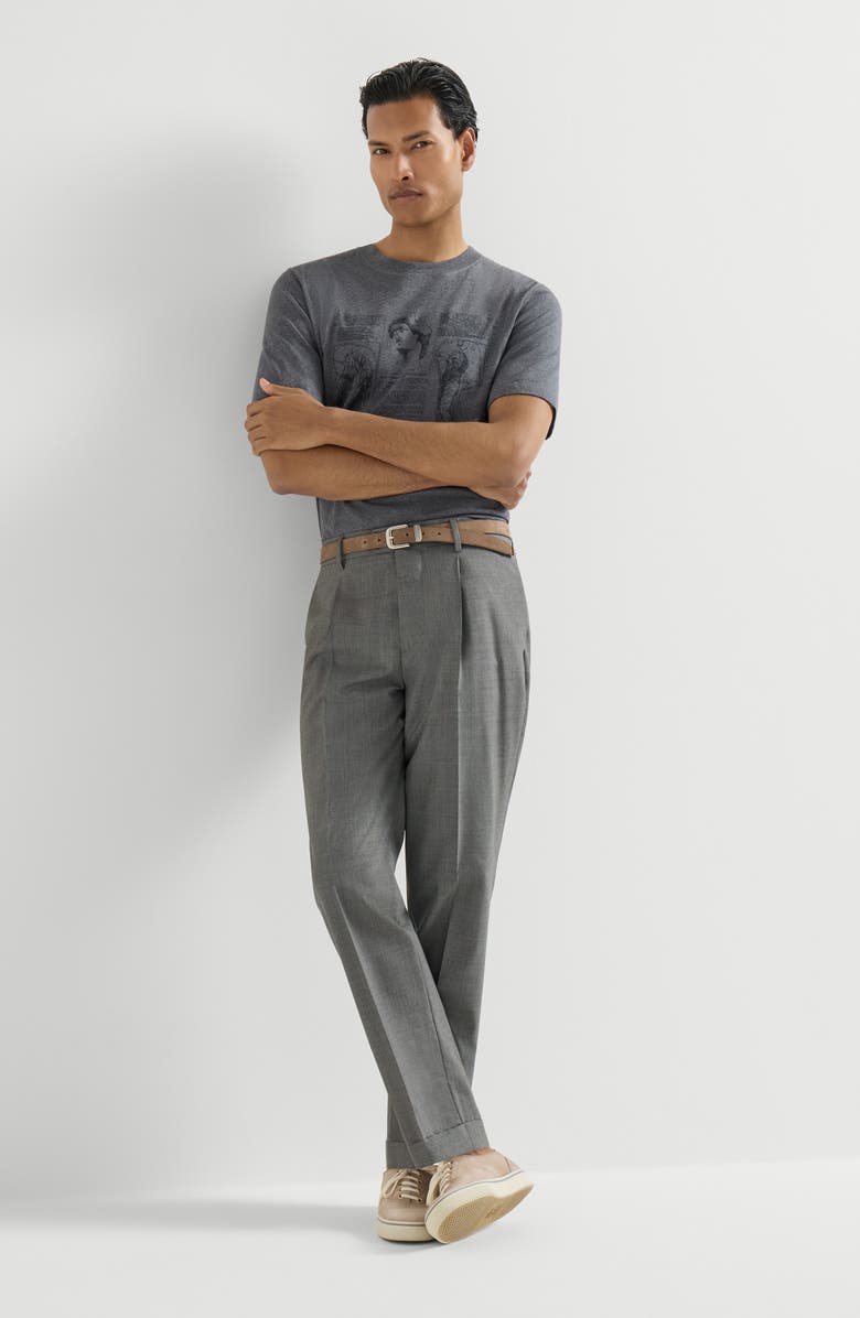 Brunello Cucinelli Virgin wool trousers, Alternate, color, Anthracite