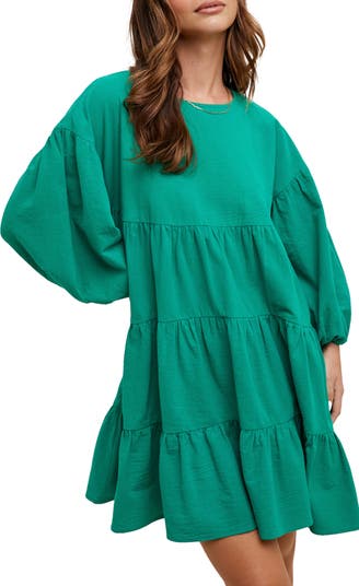 WISHLIST Tiered Cotton Babydoll Dress | Nordstromrack